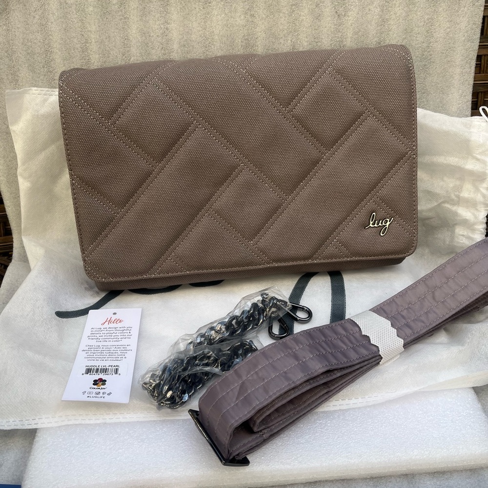 Lug Quilted Tan Crossbody Bag